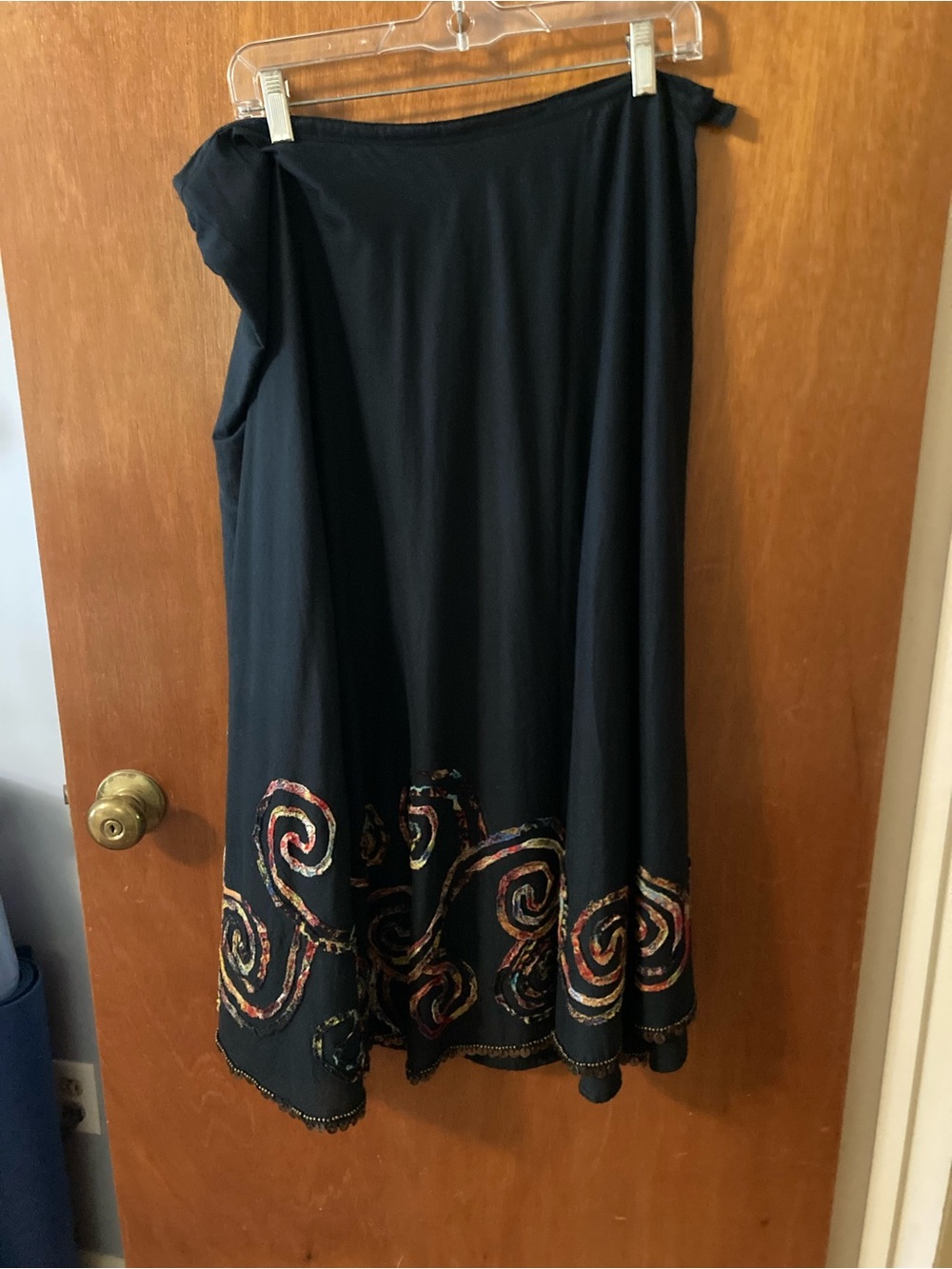 Chico's A-line cotton skirt with embroidery and beads. Chicos size 3